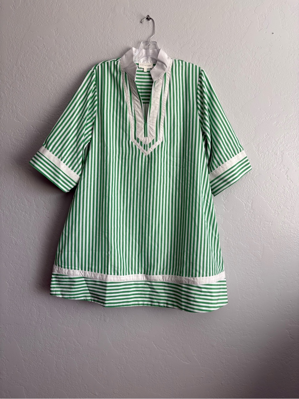 ❤️NEW entro Green & White Striped Tunic Dress - Lightweight Summer Dress